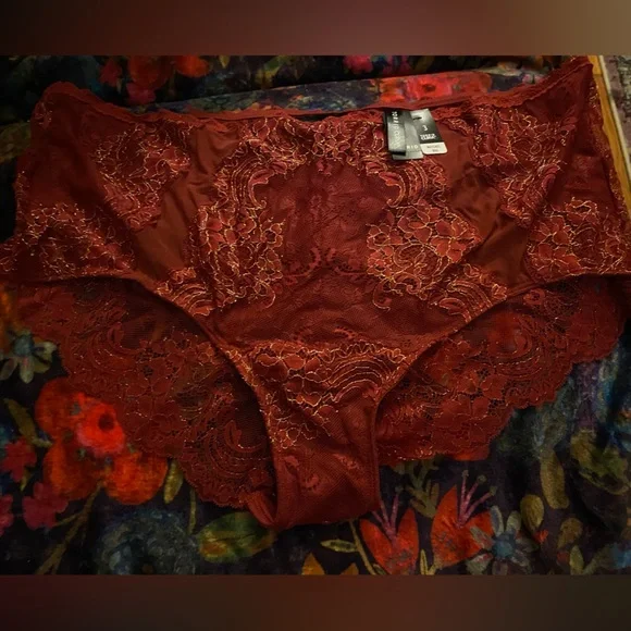 Torrid 2 pair! Size 3 NWT Red lace panties lingerie open back lace detail 2 pair - Picture 4 of 11